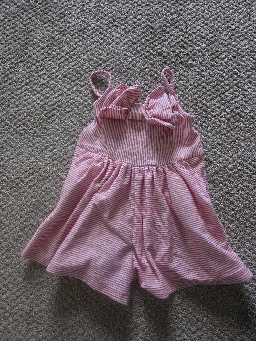 Janie and Jack Pink & White Striped Girls' Romper